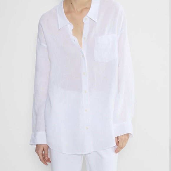 Wilfred Relaxed Linen Button-up Shirt (white, size 2XS), preloved - Picture 8 of 9
